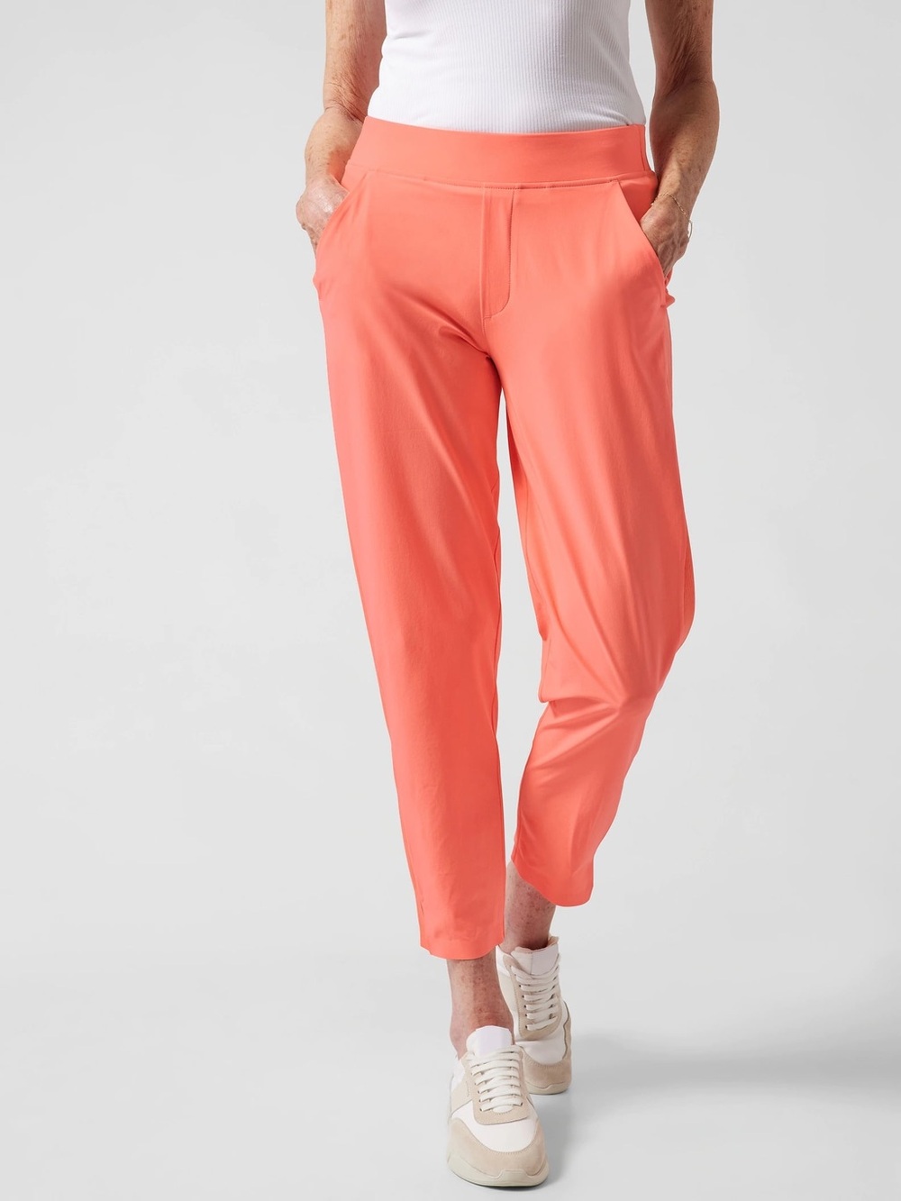Athleta Brooklyn Ankle Travel Pants Coral Pink Size 12